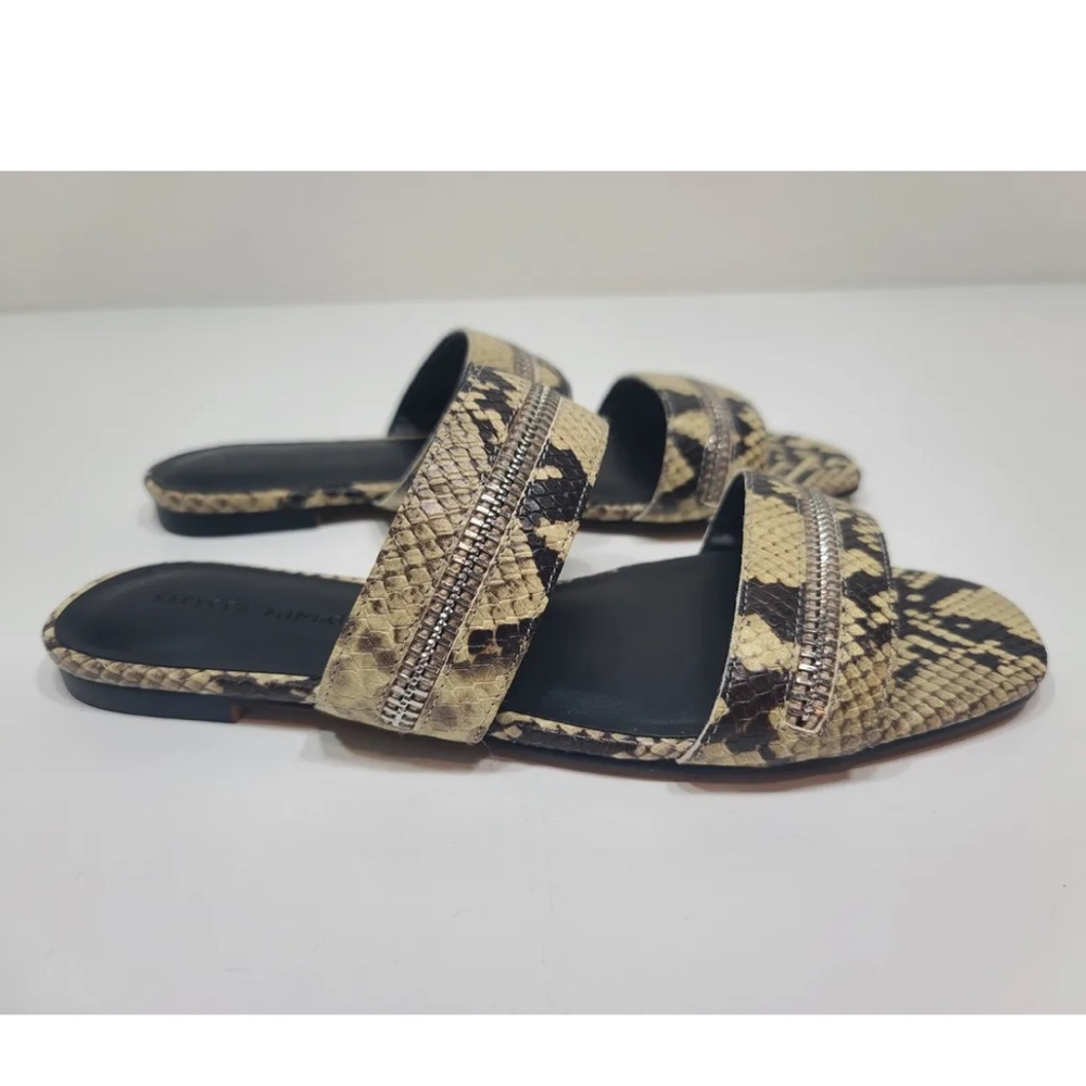 Rebecca Minkoff Marciann Slide Flat Sandal Zippered Leather Size 8.5 M W… - Picture 2 of 7